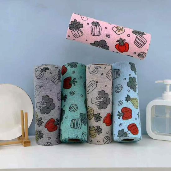 Серветка із мікрофібри багаторазова в рулоні 25х25 см Colorful арт. 507-70