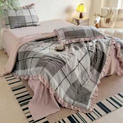 Постільна білизна євро з мусліну з літньою ковдрою 200х230 см Colorful арт. 04-159/13