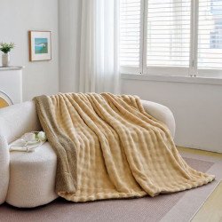 Плед-покривало євро із мікрофібри Шиншила на овчині 200х230 см Colorful арт. 05-19/2