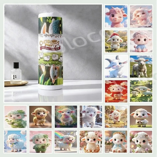 Салфетка из микрофибры многоразовая с новогодним рисунком в рулоне 25х25 см Colorful арт. 622-2